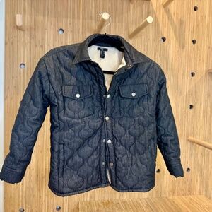Kids Quilted insulated Blue Black Denim Jacket us 9/10
